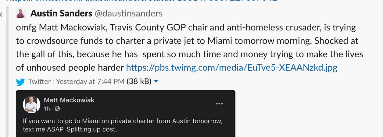 austin gop trying to fill private jet post on facebook