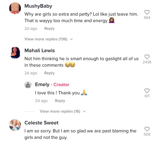 TikTok comments on @lovetruthink's video