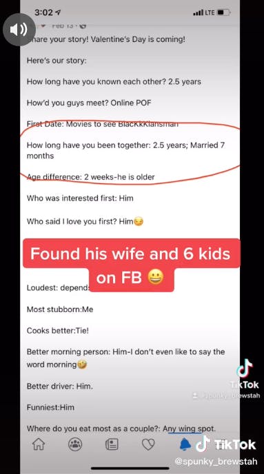 woman detailing information about her relationship on Facebook