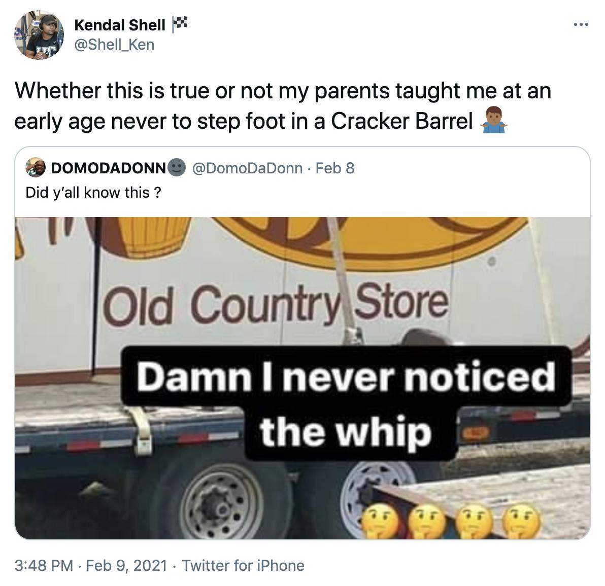 Twitter Users Debate Whether Cracker Barrel Logo Features Whip