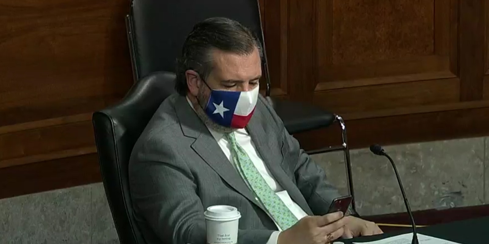 Ted Cruz appeared to be texting during a Senate hearing about security during the Capitol riot.