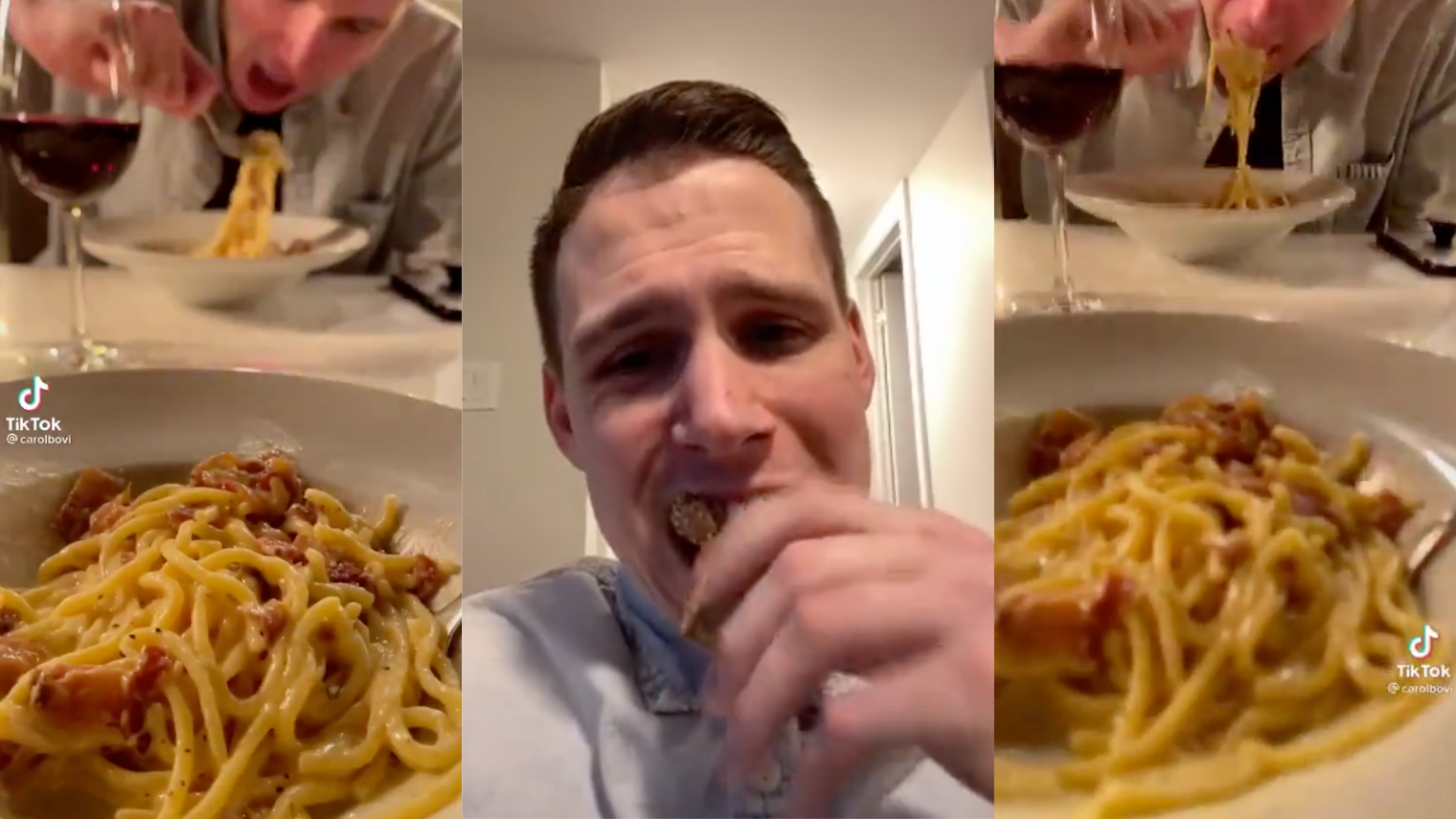 TikToker films Tinder date eating spaghetti but turns out to be a joke