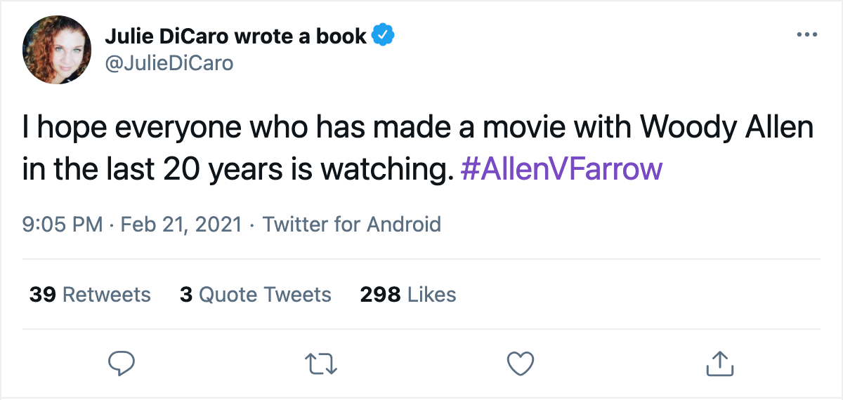 allen v farrow julie dicaro tweet