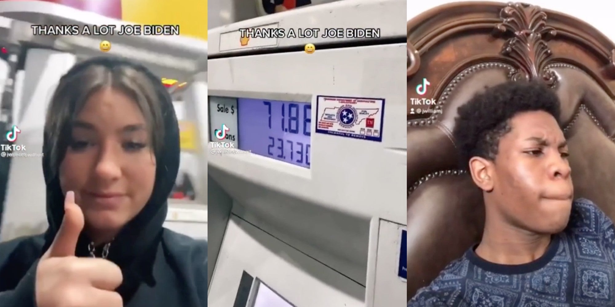 TikTokers and a gas pump