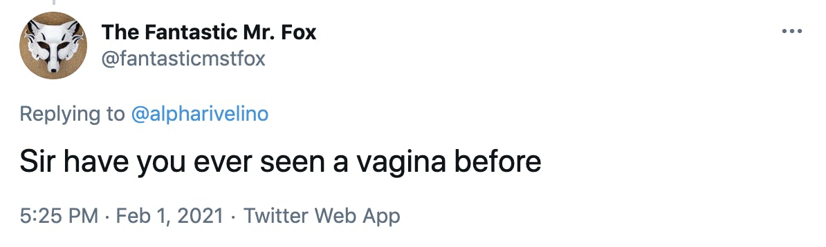Sir, have you ever seen a vagina before?