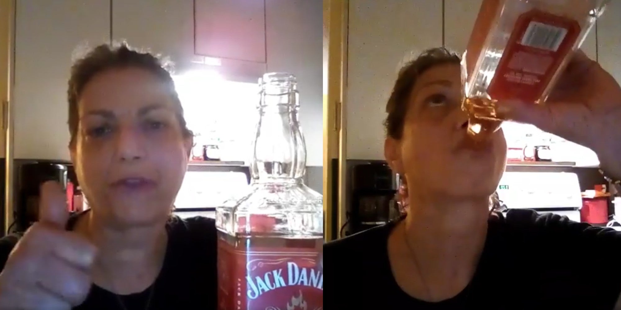 A Florida woman drinking bourbon