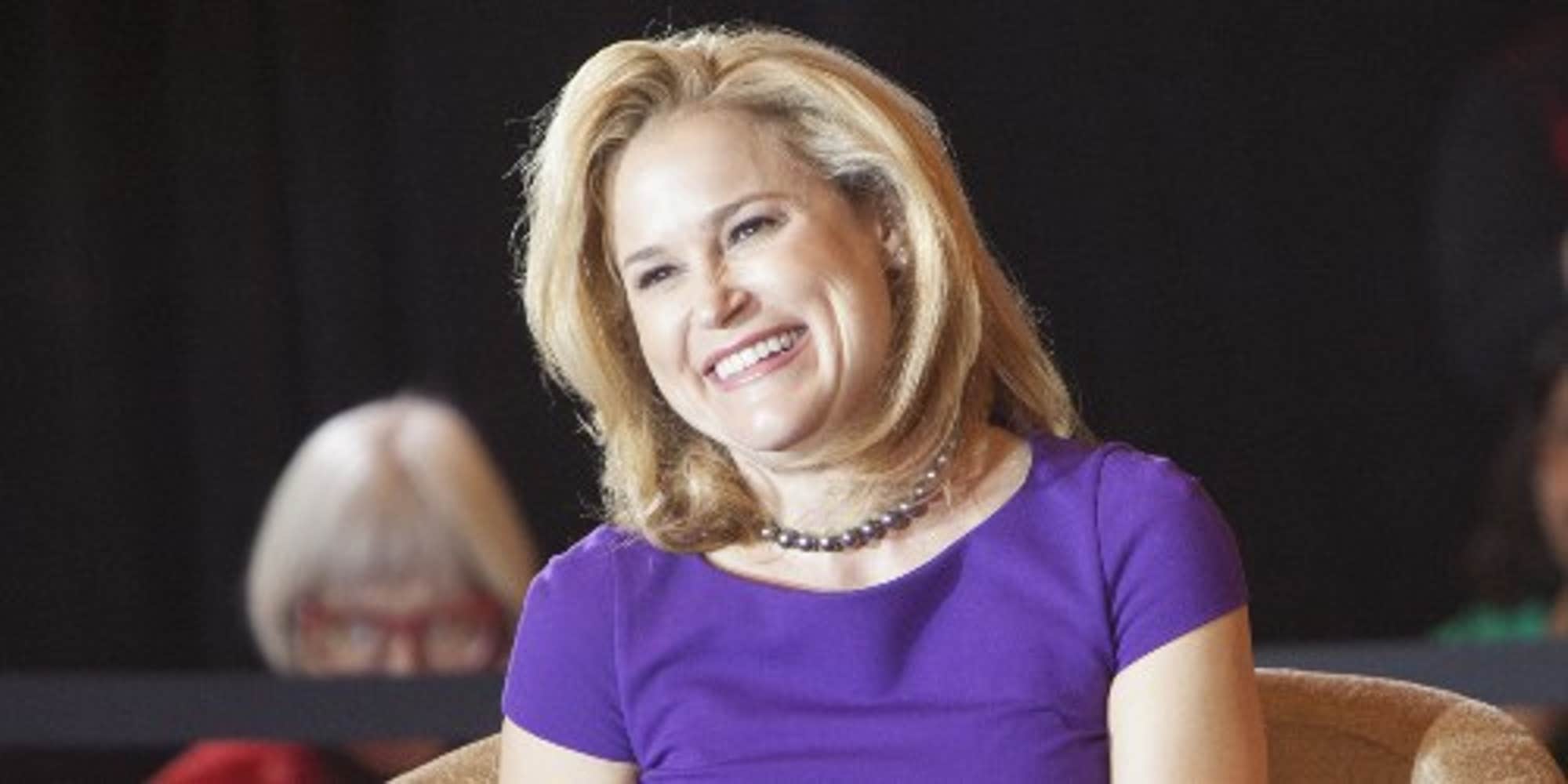 Ted Cruz’s wife Heidi Cruz speaking to a group of supporters at a Wisconsin rally in 2016.