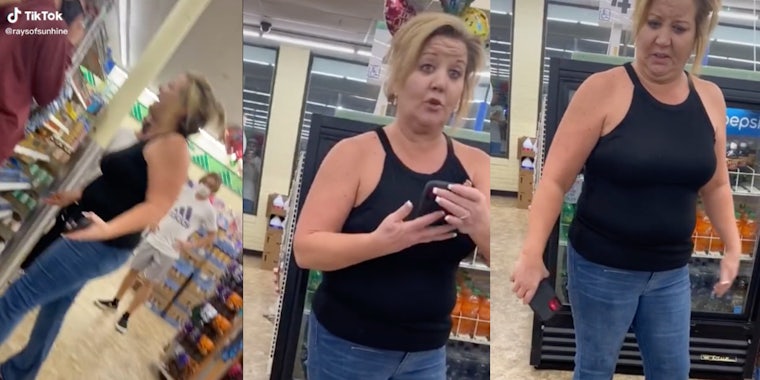 woman at dollar store in florida
