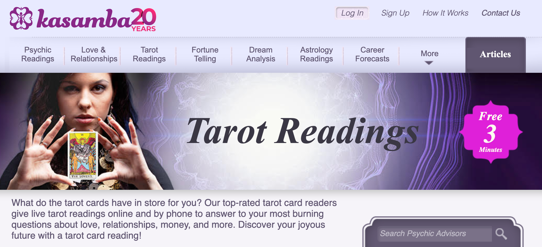 Kasmaba's tarot reading homepage