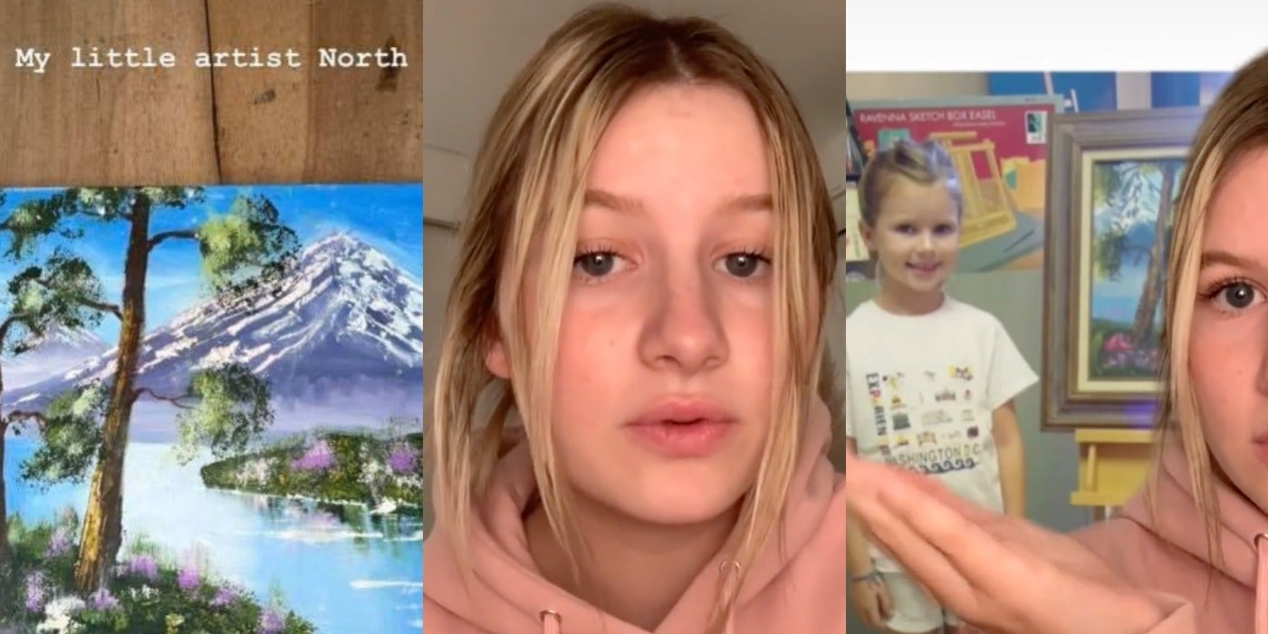 North West Compared To Bob Ross After Kim Kardashian Shares Painting North West Compared To Bob Ross After Kim Kardashian Shares Painting