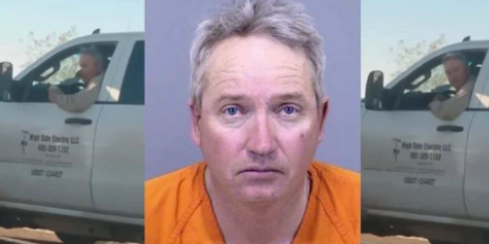 ryan bryson in truck yelling and ryan bryson's mugshot