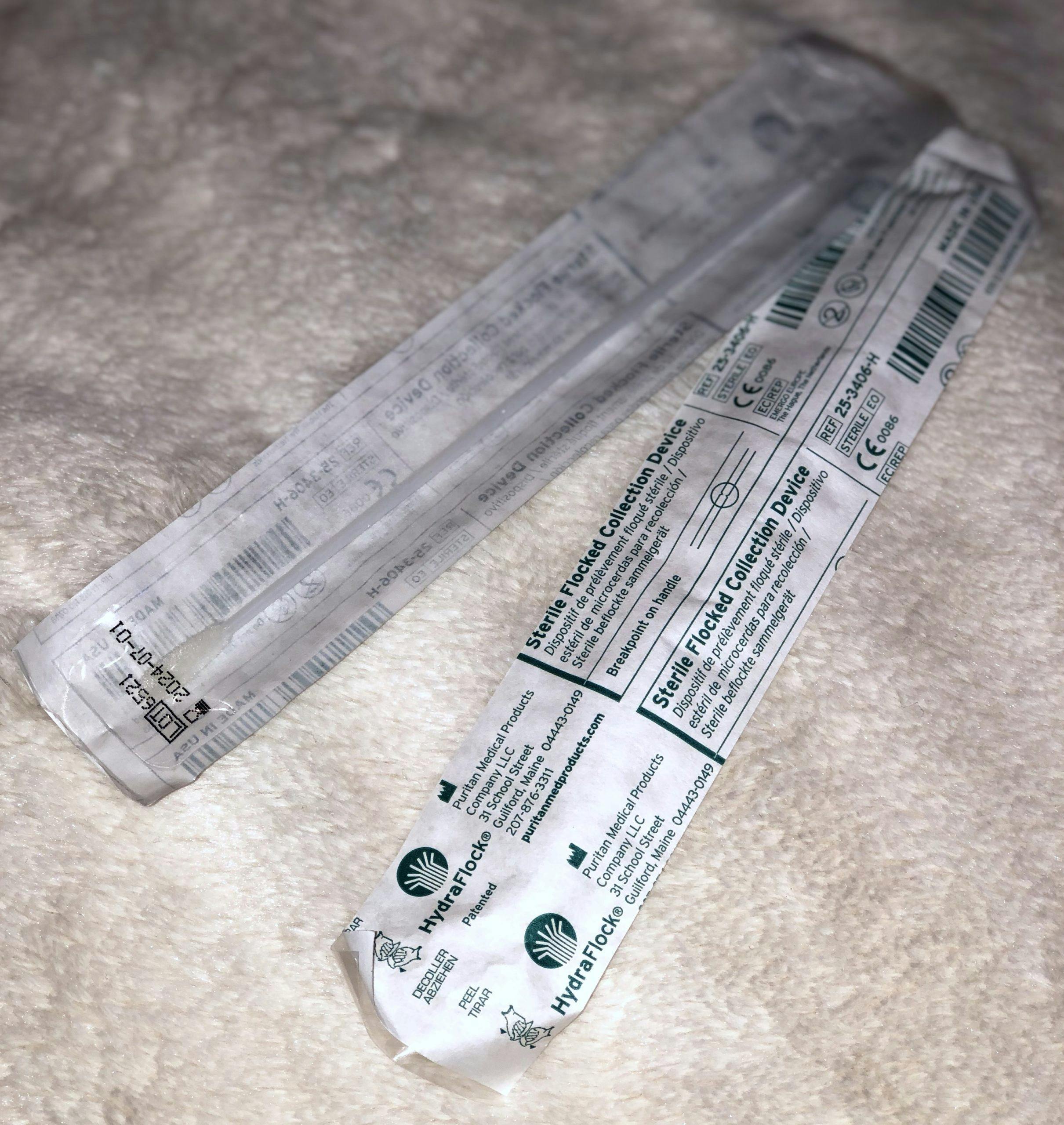 Sterile collection swabs included with Dynamic DNA Labs' cannabis DNA test.