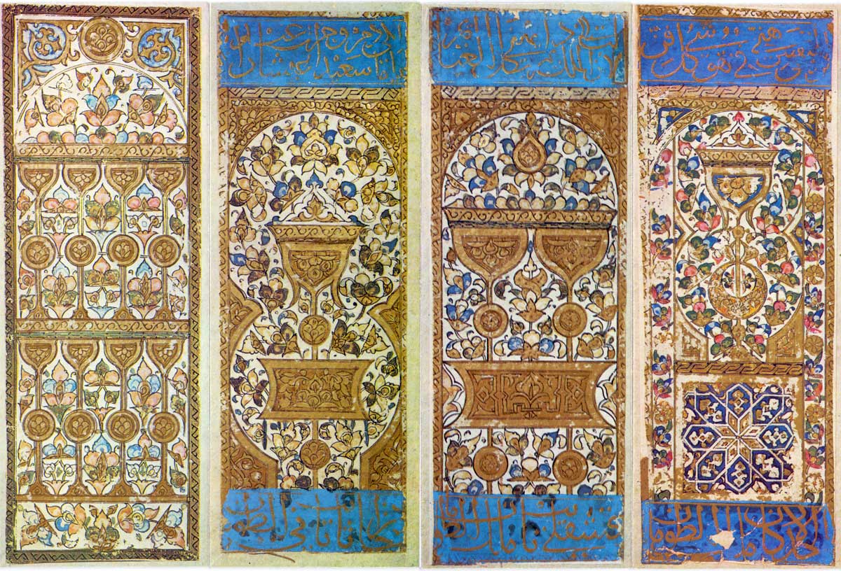The origin of tarot cards has been traced back to 13th century Islam's Mamluk playing cards which were handpainted ornamental designs like seen in this image.