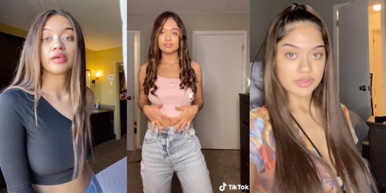 three images of 18-year-old TikTok star dazhariaa from her account