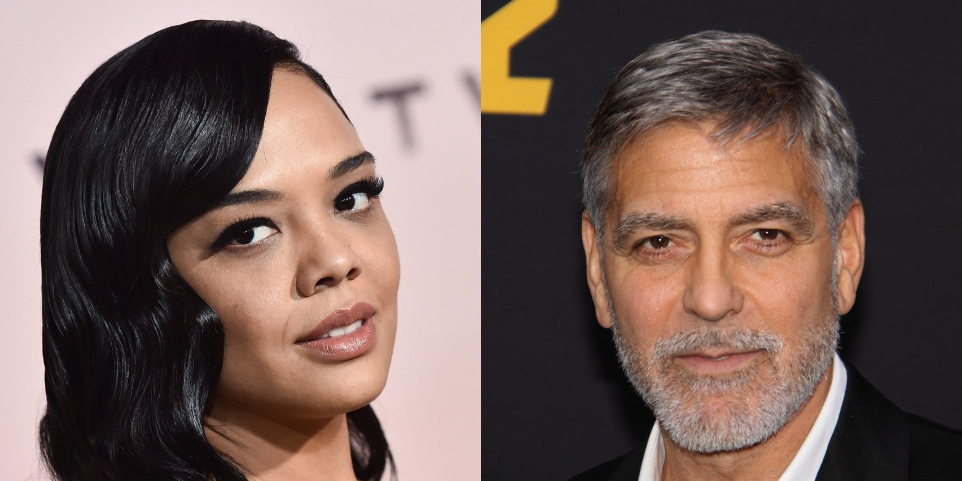 Juergen Teller photo shoot memes - Tessa Thompson and George Clooney