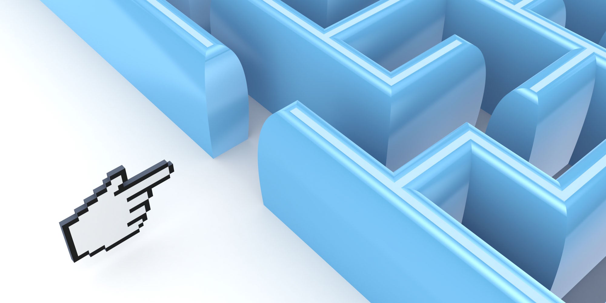 A mouse pointer next to a maze.