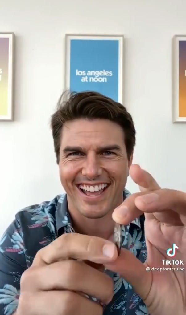 A deepfake of Tom Cruise on TikTok