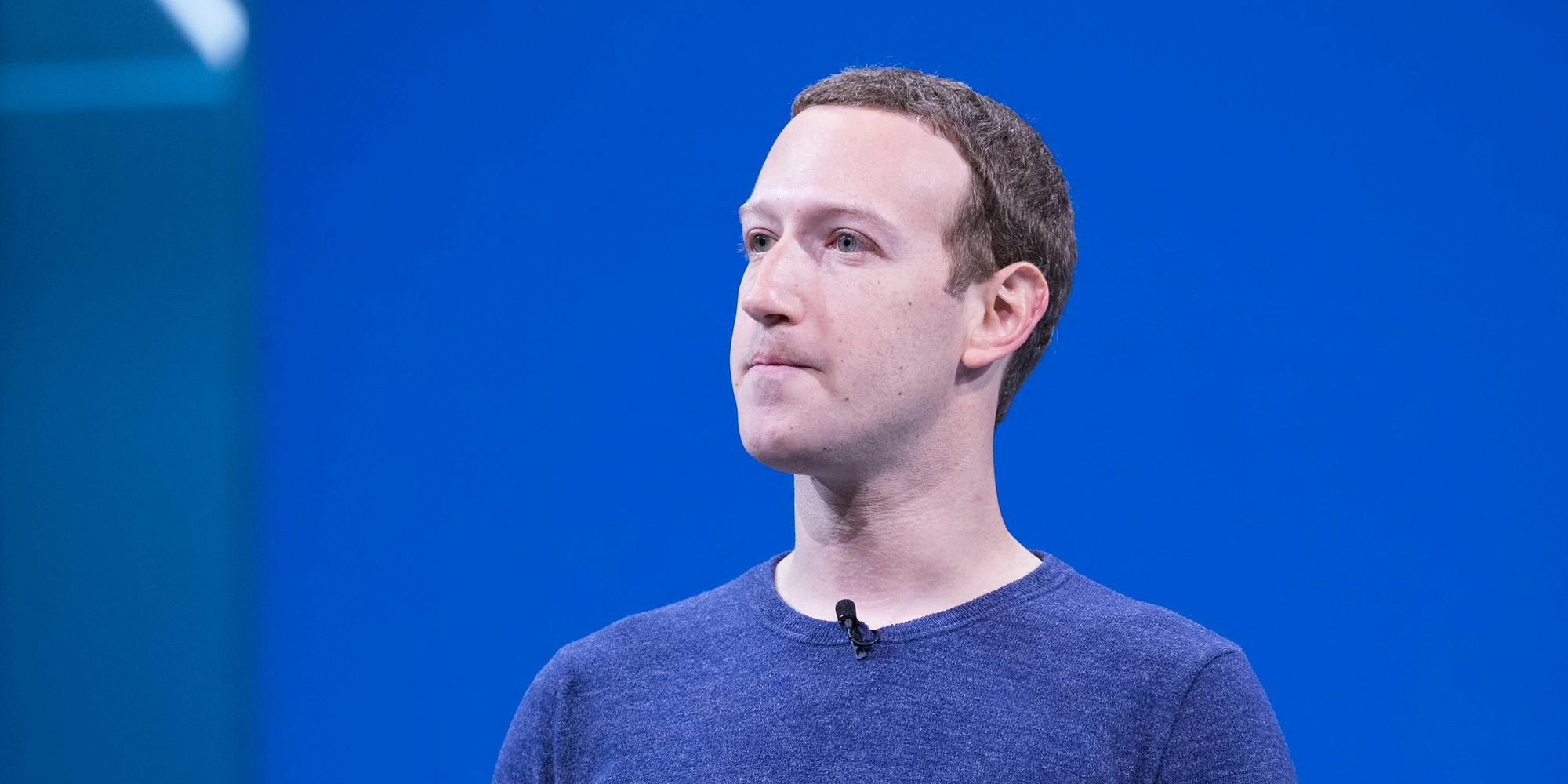 Facebook CEO Mark Zuckerberg staring off to the left.