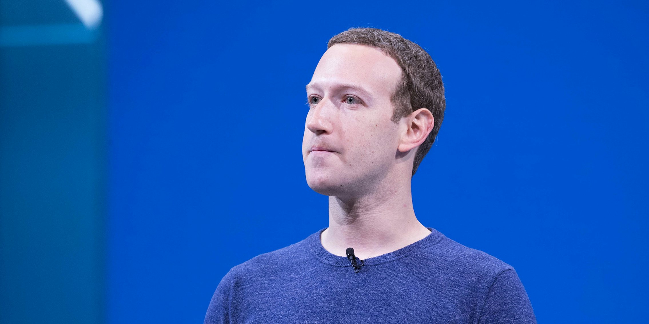 Facebook CEO Mark Zuckerberg staring off to the left.