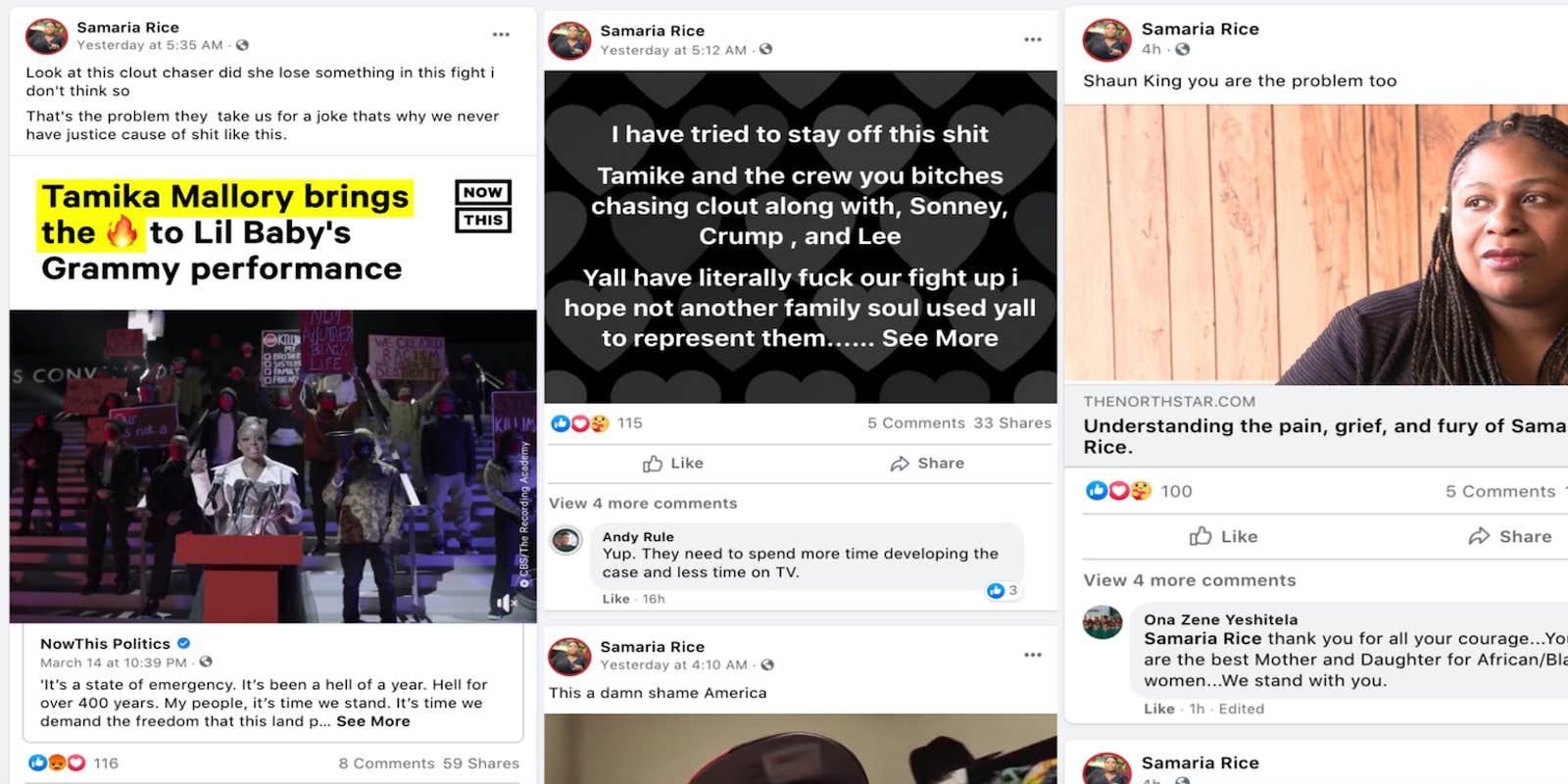 Samaria Rice Calls Out Activists for Commodifying Black Grief