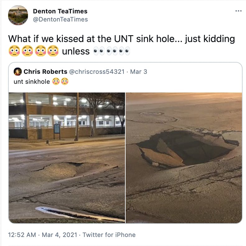 what if we kissed in a sinkhole meme