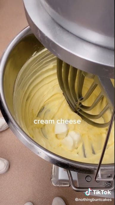 cream cheese in mixture