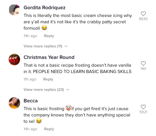 TikTok comments on @nothingbuntcakes's video