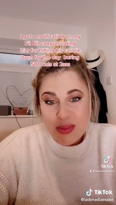 Nadia Essex using tiktok to tell the story of how she caught her boyfriend cheating through his fitbit
