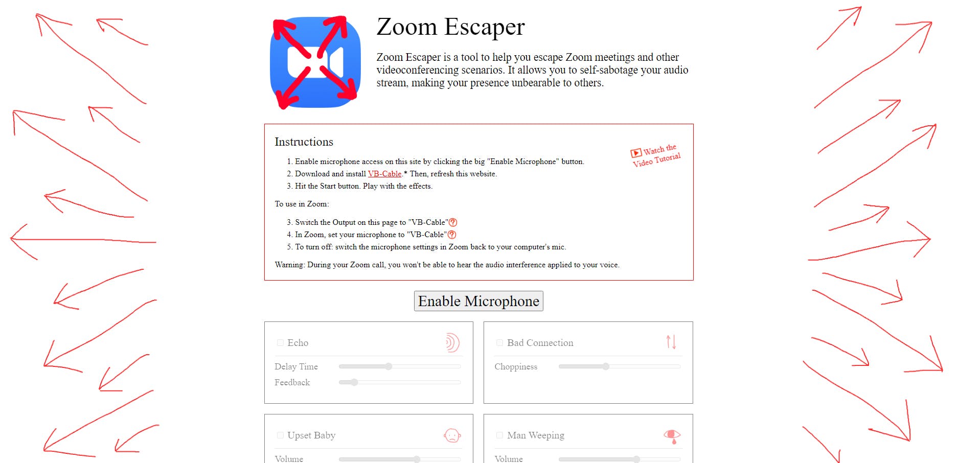 A screenshot of Zoom Escaper.