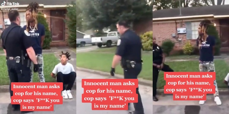 Aggressive cop tells handcuffed man fuck you video