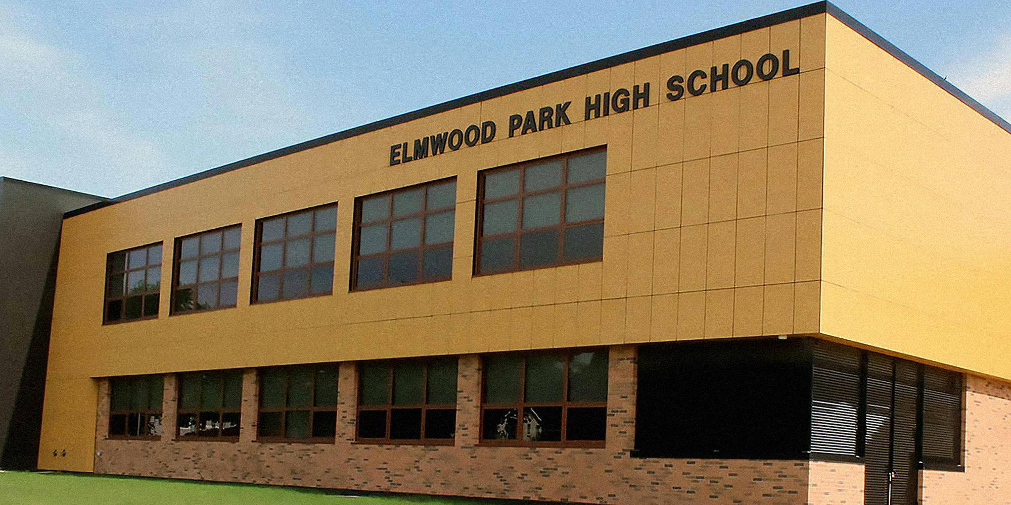 Exterior of Elmwood Park High School.