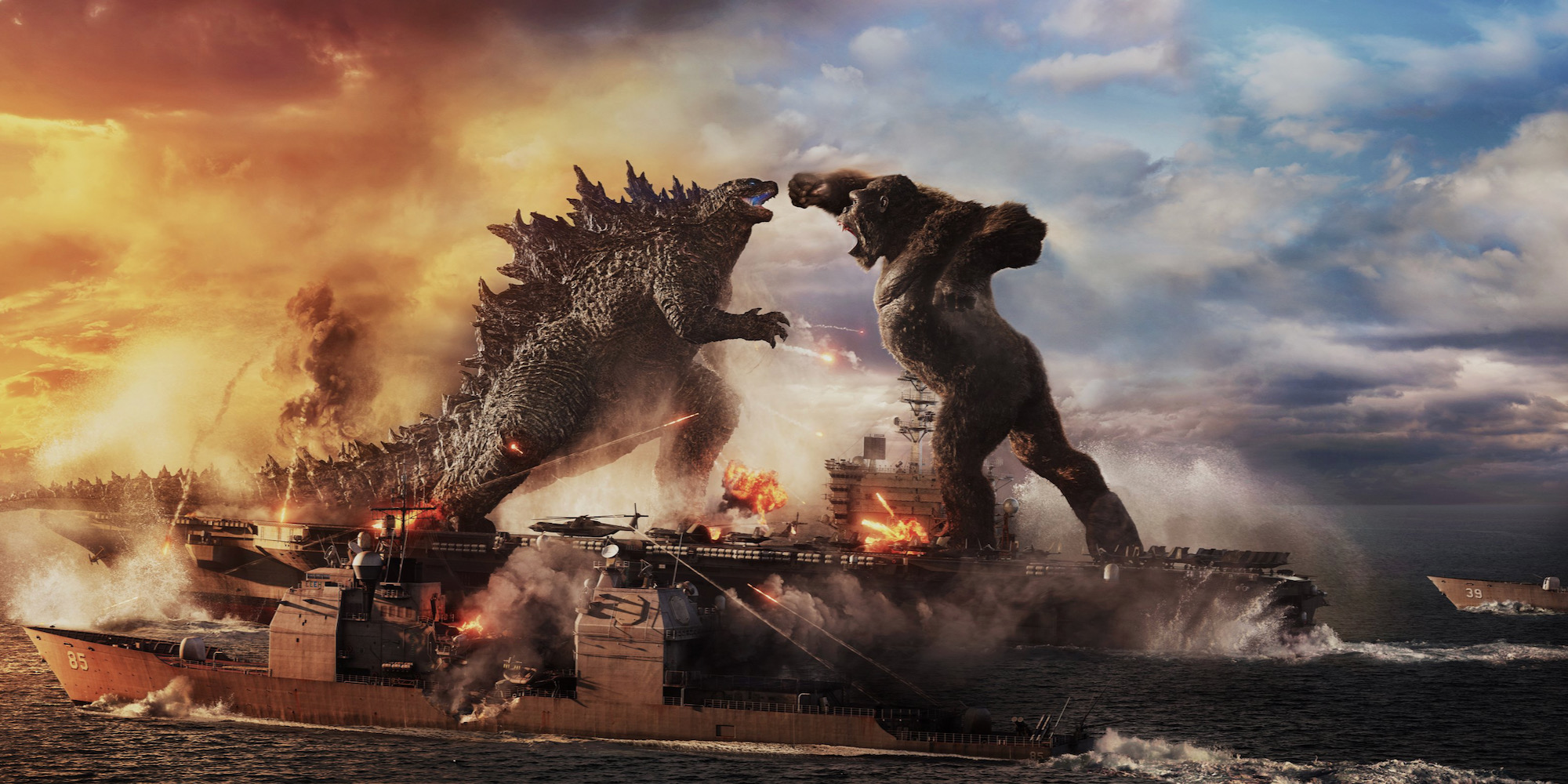 godzilla and kong fighting