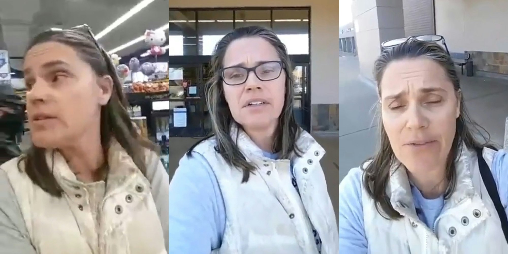 maskless woman antagonizes grocery store employees and customers