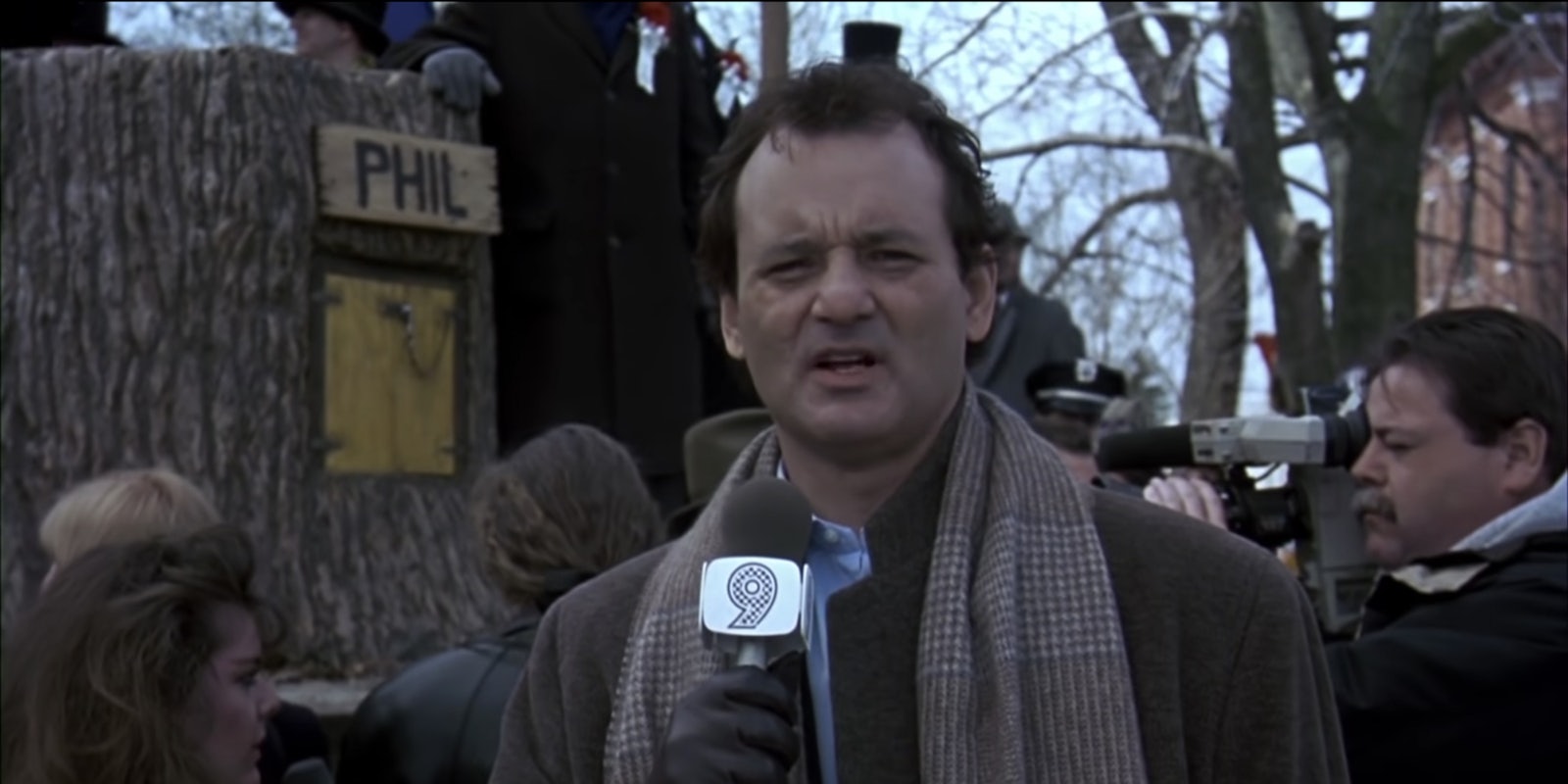 Image from Groundhog Day showing Bill Murray.
