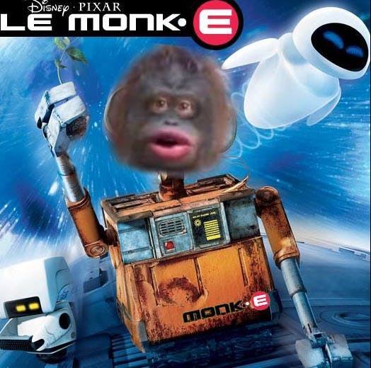 photo remix of the le monke meme