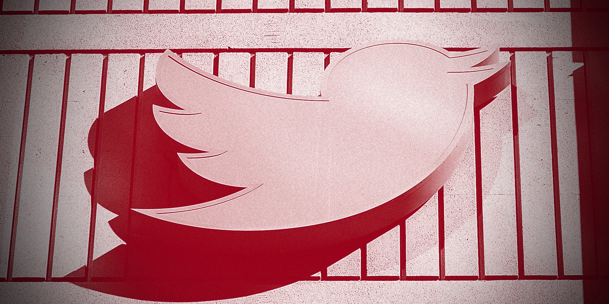 Twitter sign on building.