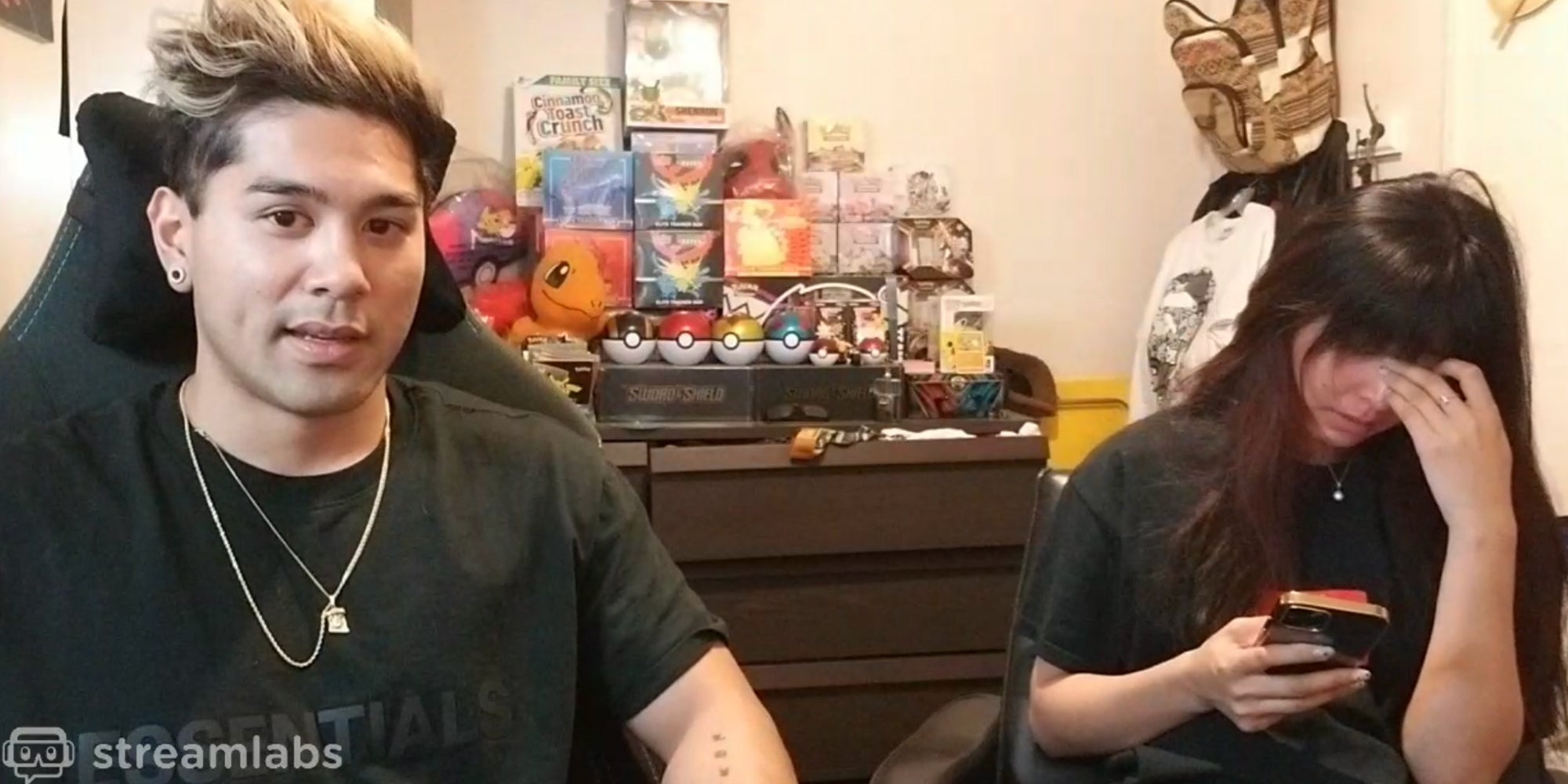 Screenshot from SmashGodxXx's stream featuring him and his girlfriend