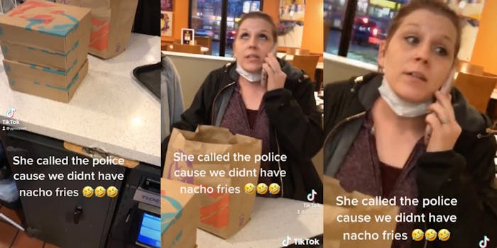 customer on phone while at taco bell