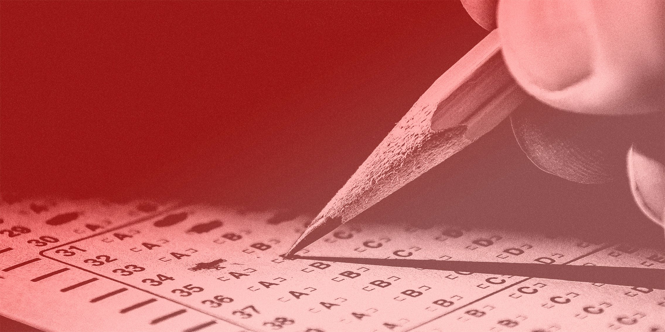 A standardized test being filled out with a pencil.