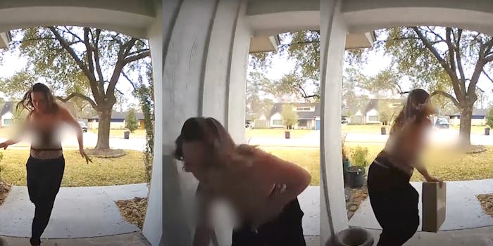 topless_woman_steals_package