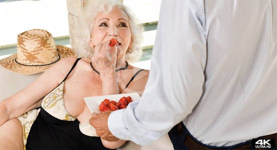 NormaB eats strawberries in "80 Years Old, Still a Diva" for 21sextreme