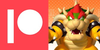 A side-by-side shot of the Patreon logo and Nintendo's Bowser.