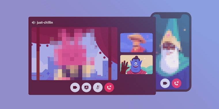Several Discord users are censored in this remix of a Discord promotional image.