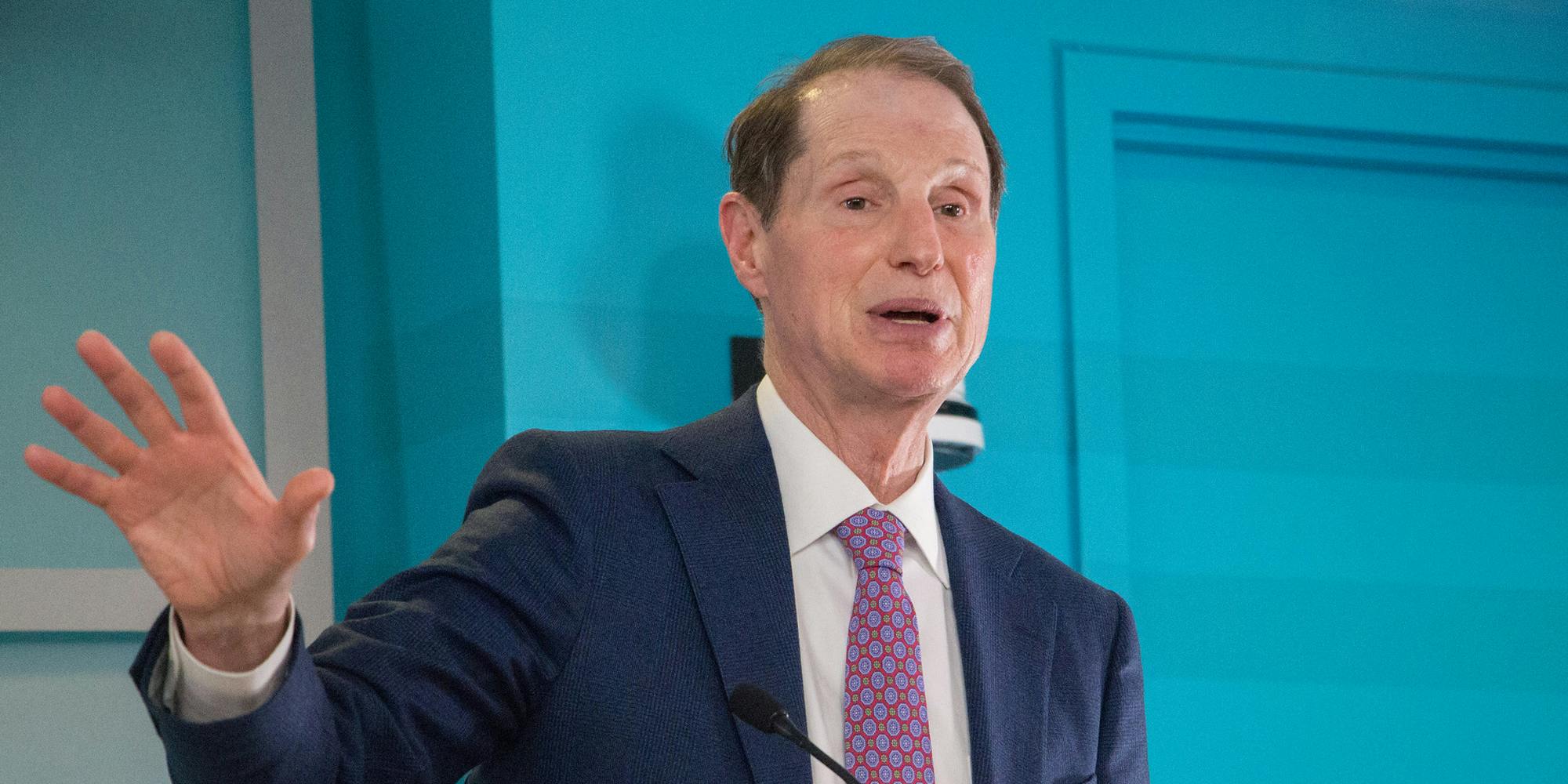 Sen. Ron Wyden speaking at an event in 2018.