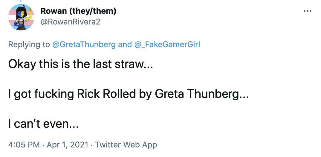 Rick Astley approves Greta Thunberg's Rickrolling