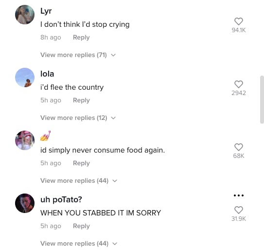 tiktok comments on @bethanybutwith2arms' video