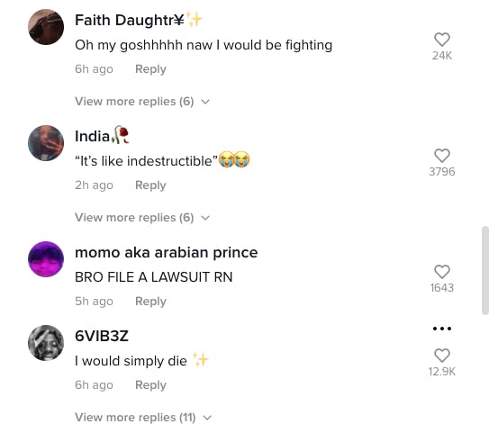 tiktok comments on @bethanybutwith2arms' video