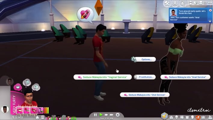 Sims 4 섹스 모드가 작동중인 상태