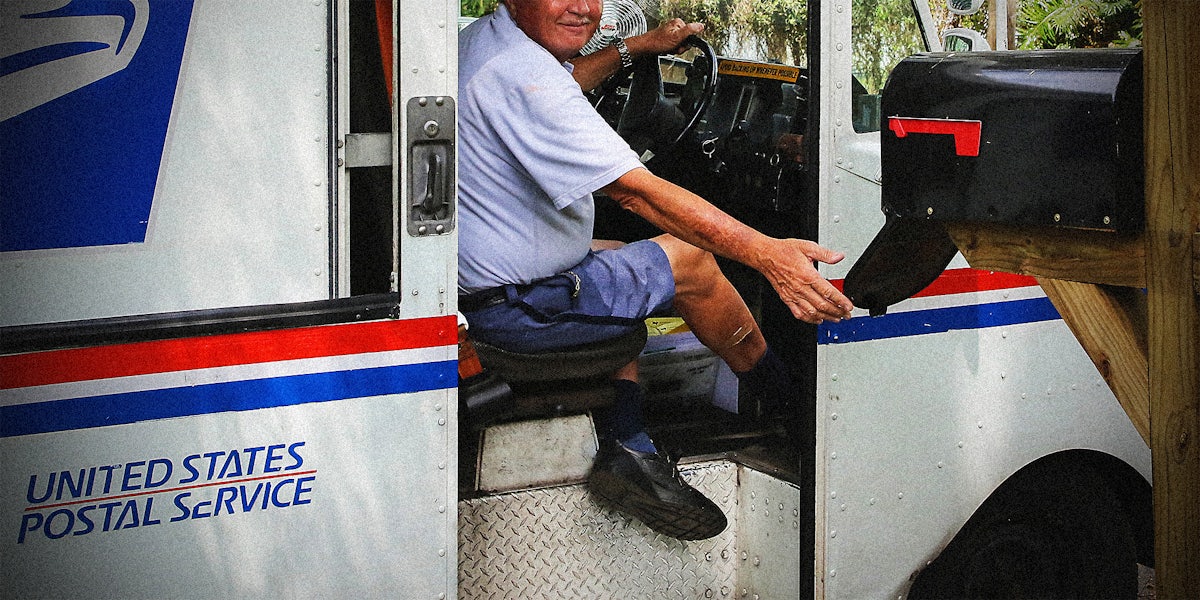 A man delivering mail.