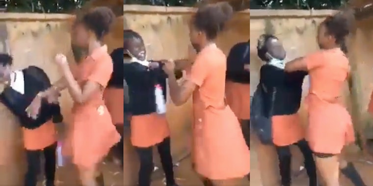 girl slapping another girl in video